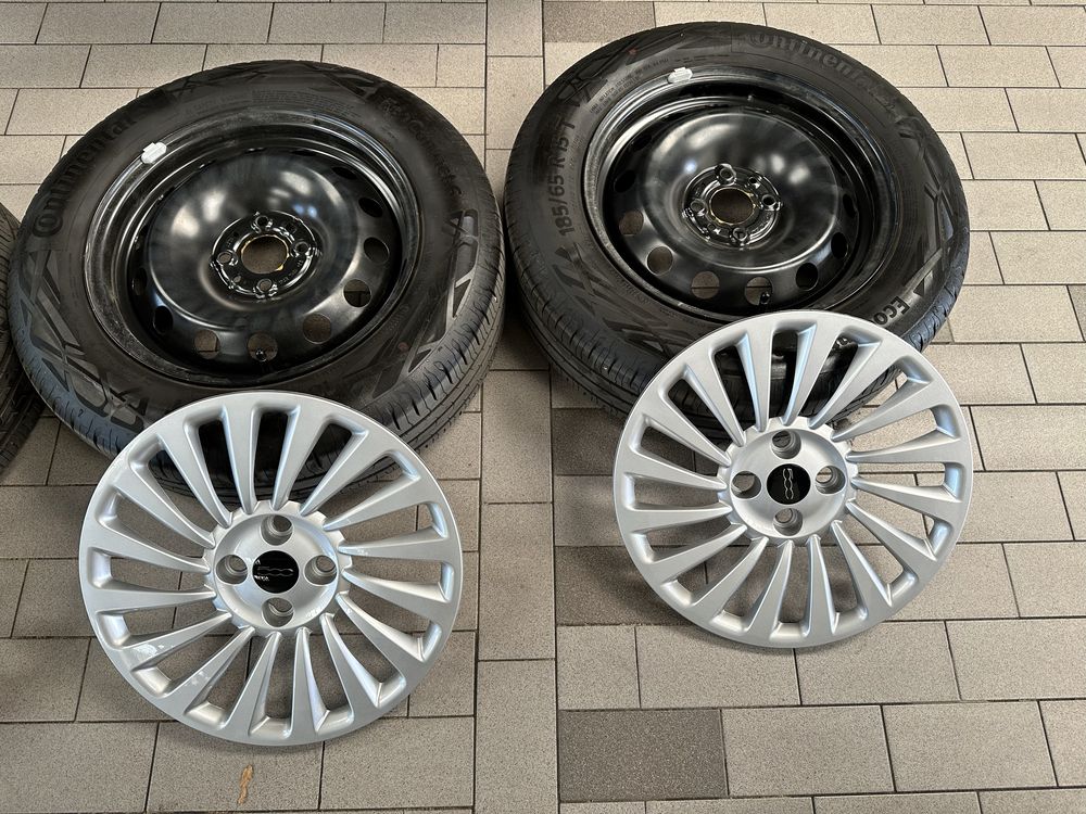 Set jante tabla 15” si anvelope 4x98 originale Fiat500