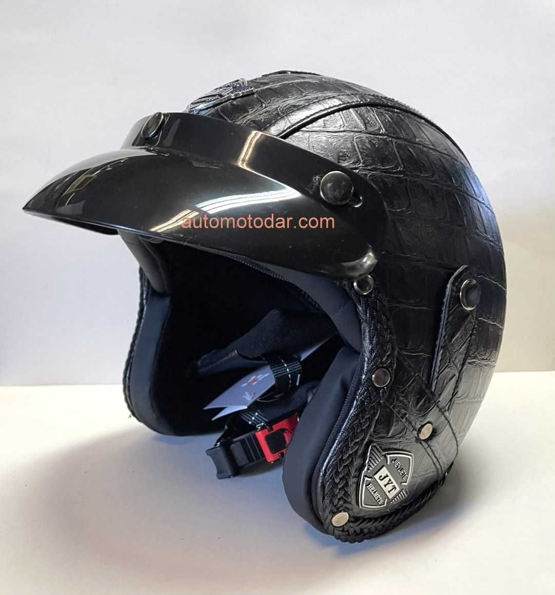 Отворена кожена каска
за мотор скутер мотопед