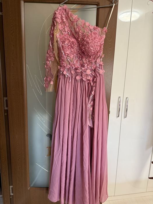 Rochie lunga de ocazie roz L