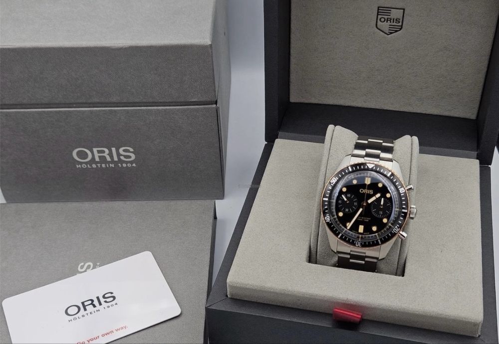 Швейцарские часы Oris, механический хронограф