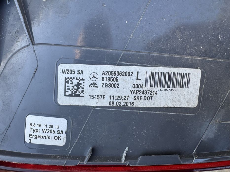 Оригинален ляв стоп за Mercedes C-class W205 USA(американски)