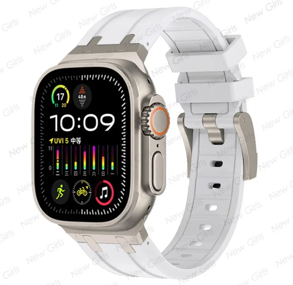 Husa Curea Silicon Titanium Ceas Apple Watch 6 7 8 9 ULTRA 1/2