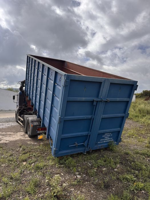 Camion Man Abrollkipper cu macara graifer