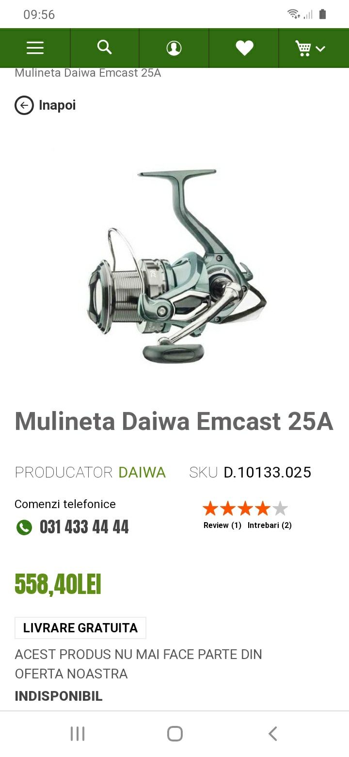 2 Mulinete daiwa emcast 25a