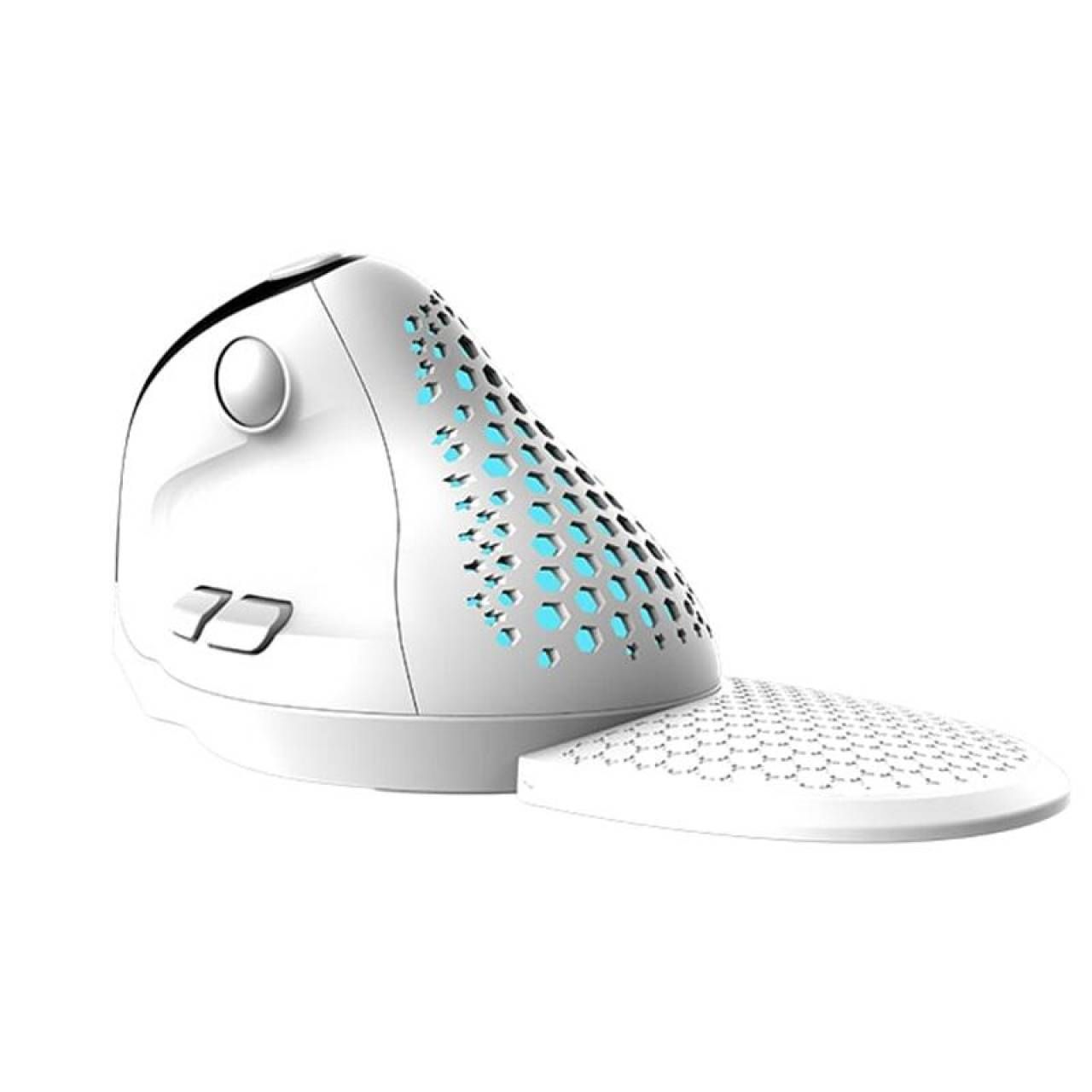 Mouse vertical Delux M618XSD alb iluminare RGB