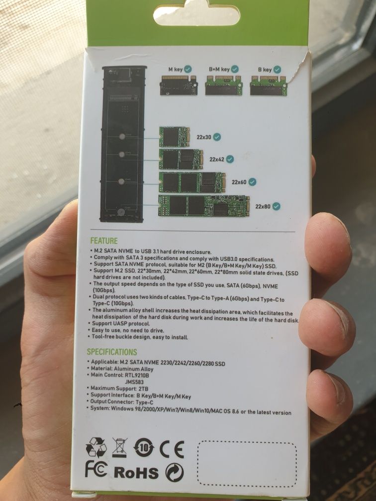 M2 ssd tashqi , внешний  хард 128 gb Walram firmasiniki