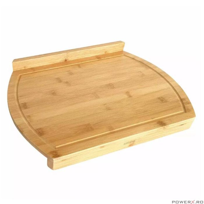 Tocator manual din bambus cu margini, dreptunghiular, 58x38x4 cm,