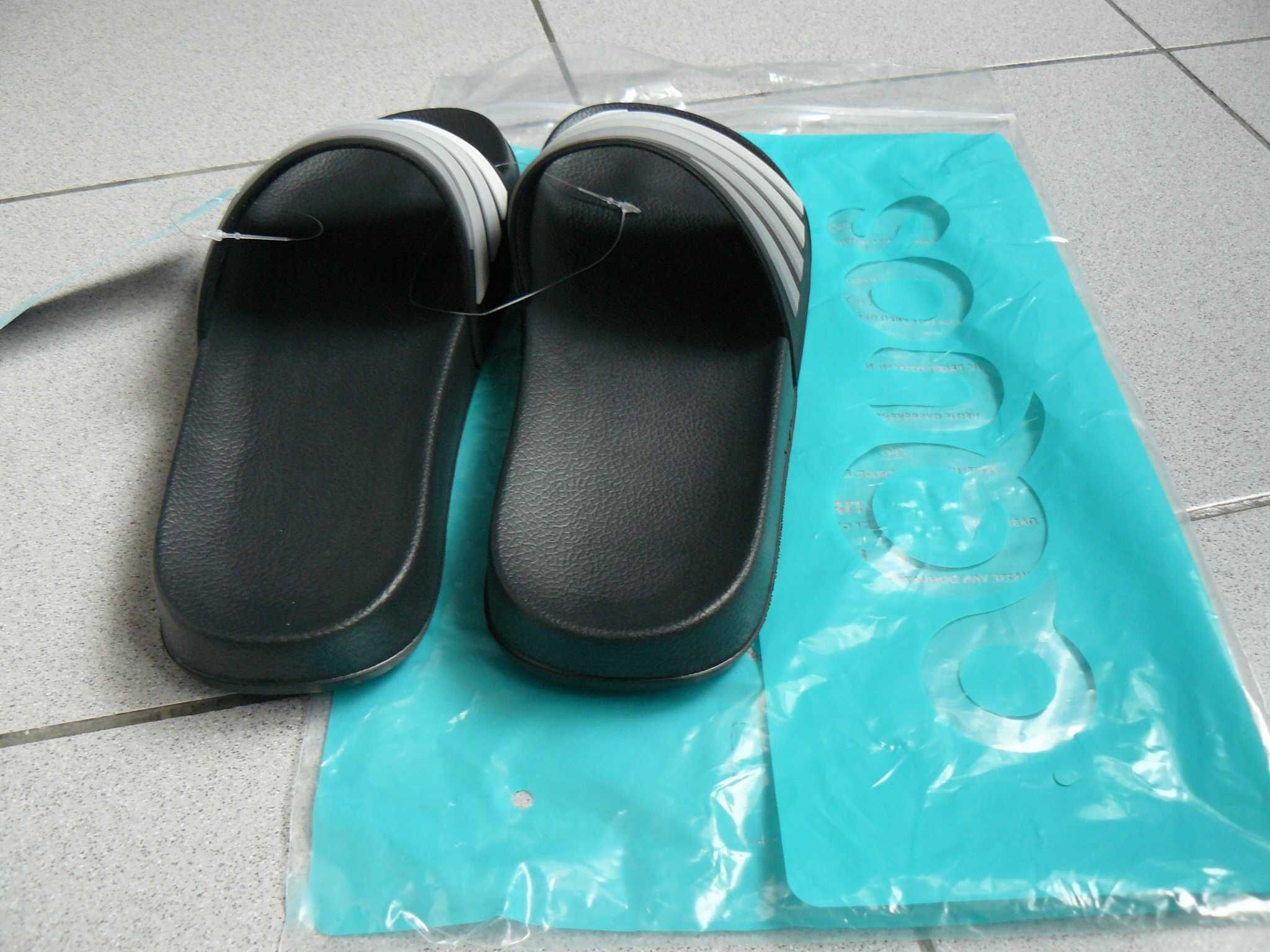 Slapi/Papuci Plaja AQUOS ZIPTOP Originali,Noi,Negru/Alb,Nr.42, 43, 44