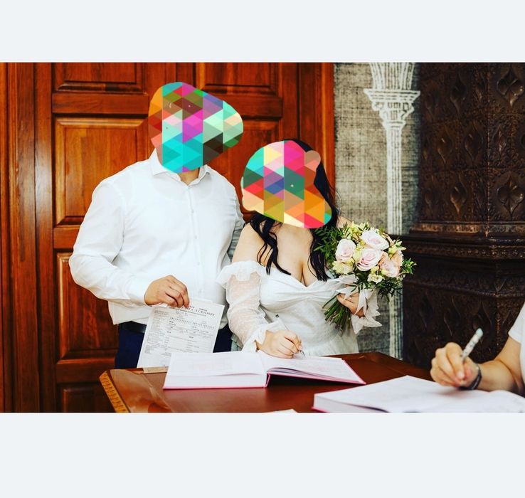 Rochita cununie civila alba cu volane