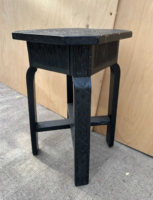 Taburet Vintage Stil Brancovenesc din lemn masiv; Masuta; Scaunel