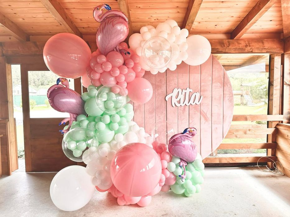 Decor  baloane   Ar florale Video 360 Fum Greu Oglinda magica baloane