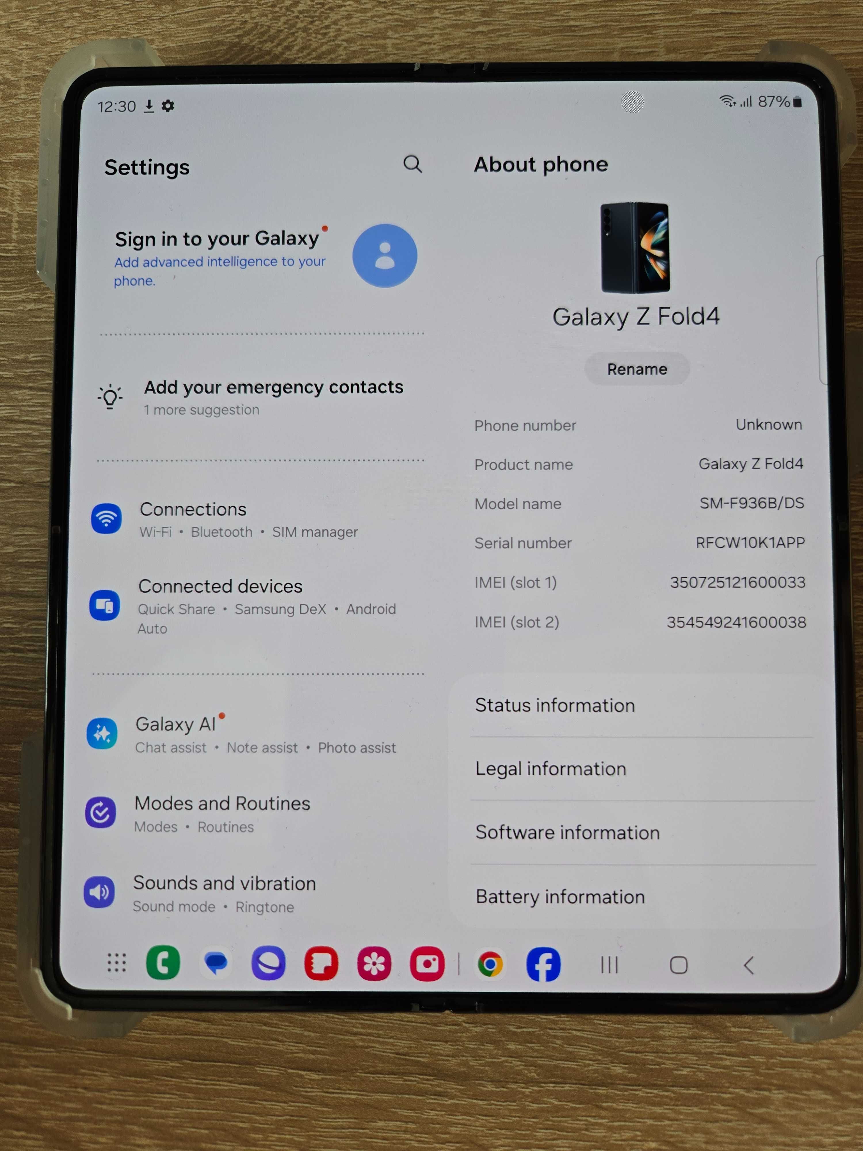 Samsung Galaxy Z Fold 4, 512GB, 12RAM, Black, нова батерия, в гаранция