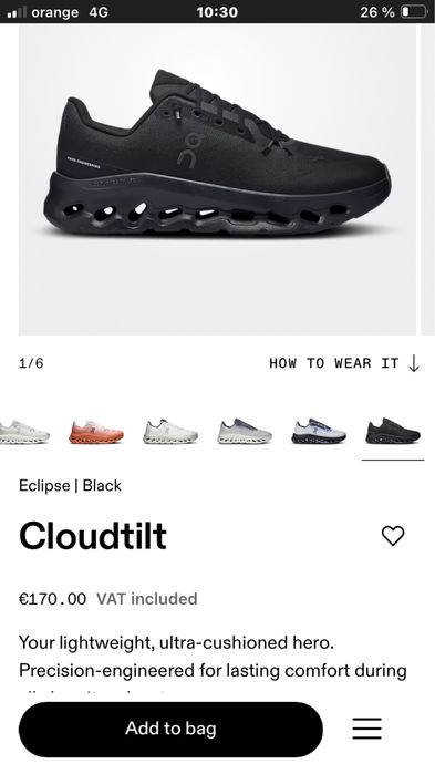 ON Cloudtilt Eclipse Black