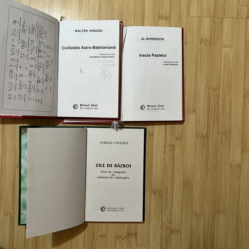 Vand urmatoarele carti - Diverse colectii Editura Prietenii Cartii