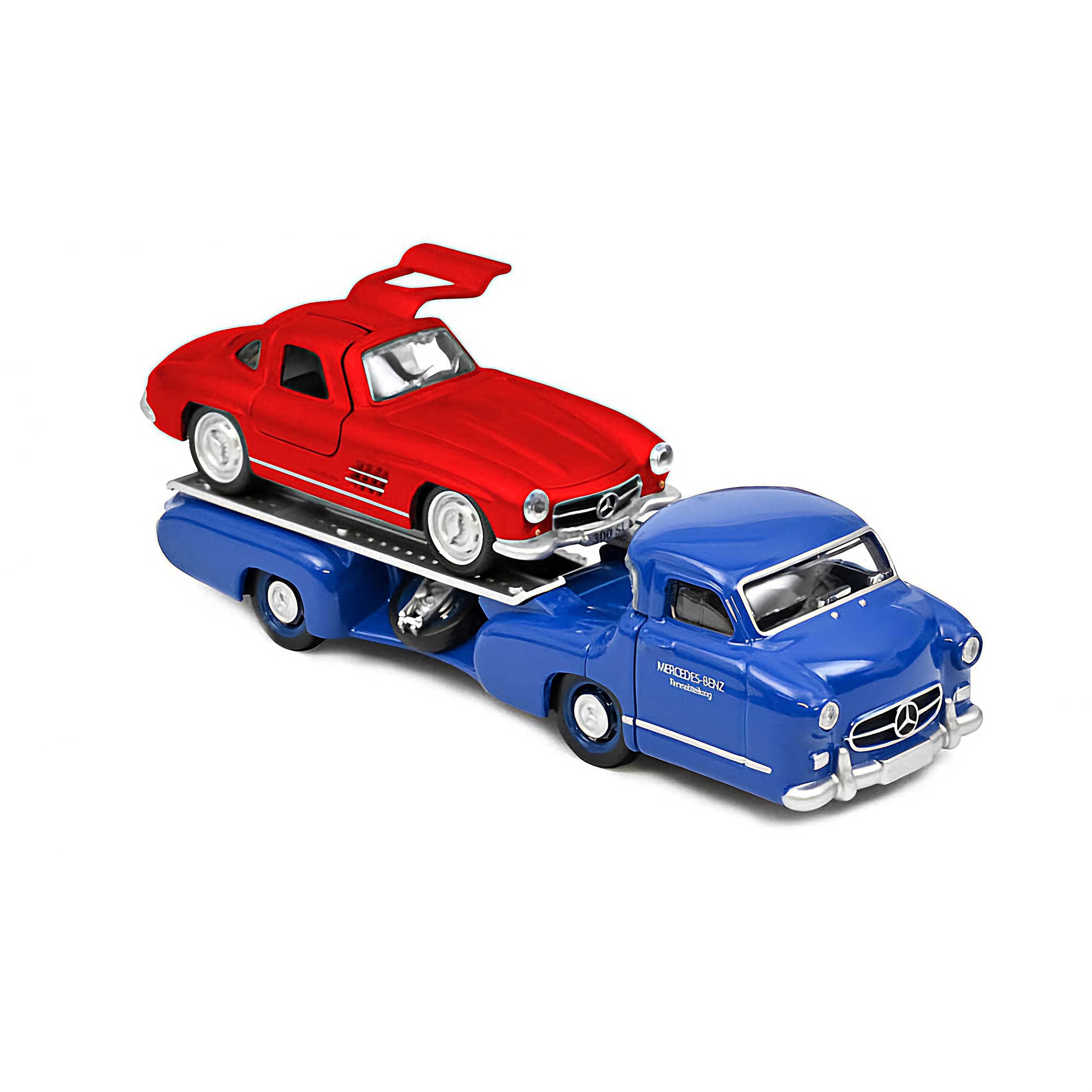 Macheta Mercedes-Benz Renntransporter + Mercedes Benz SL Norev