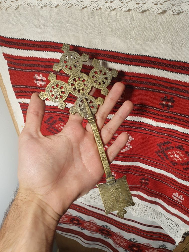 Cruce veche de binecuvantare de metal sec 19