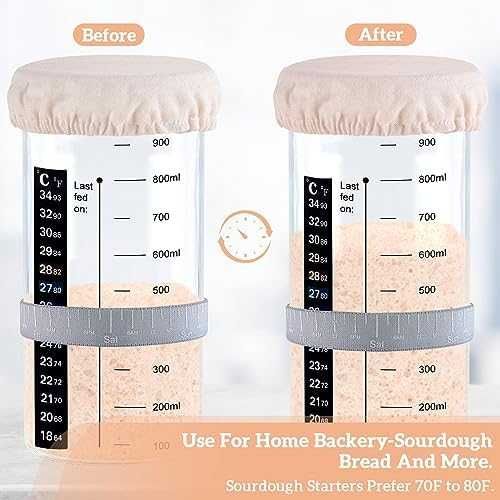 Нов Стартов комплект 2 броя 1000 мл буркан за закваска маркировка дата