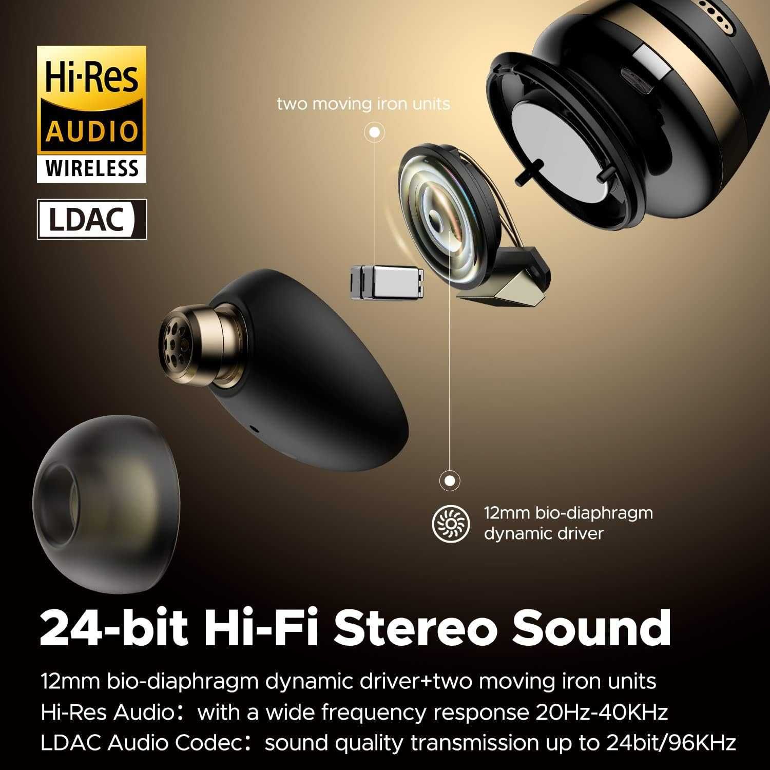 SoundPEATS Opera 05 TWS Bluetooth-безжични слушалки-черен цвят