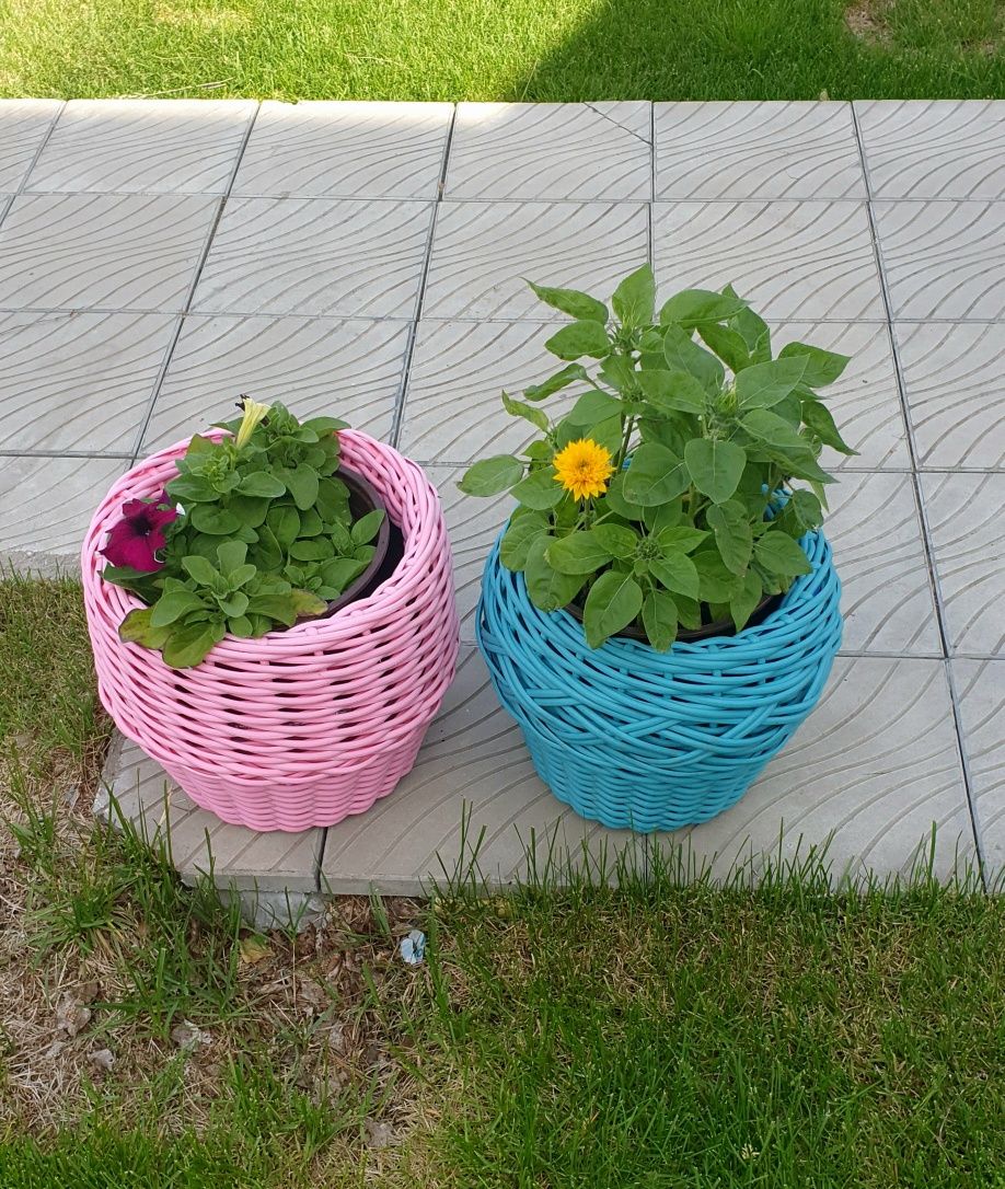 Кашпо из ротанга. Ручная работа