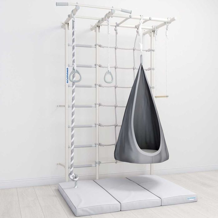 Шведская стенка Romana S7 + мат в 3 сложения + качели гамак-кокон