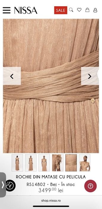 Rochie Nissa din matase, marime 38, noua