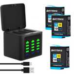 Set 3 acumulatori + incarcator triplu USB-C GoPro Hero 9 10 11 12