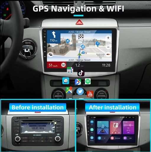 Dvd Auto Skoda Octavia 2 2004-2013 Cu Android 13, 2GB RAM 32GB nou