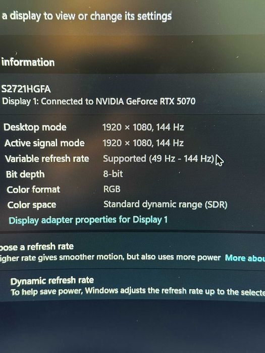 Монитор Dell S2721HGF 27" 144hz