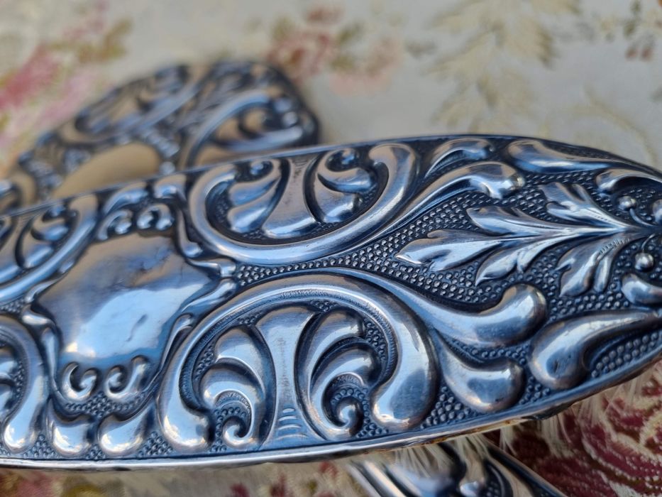 Set antic de toaleta, din argint german 835