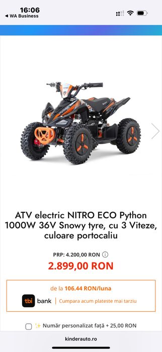 ATV electric NITRO ECO Python 1000W