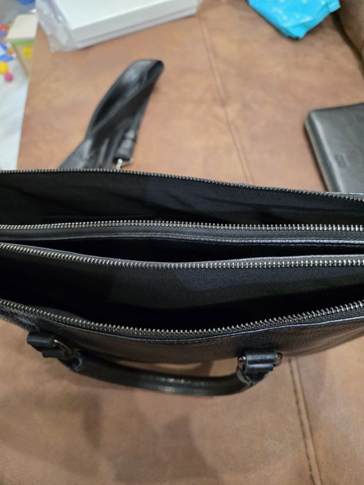 Кожена бизнес чанта /за лаптоп/  ENZO NORI + кожен портфейл ENZO NORI