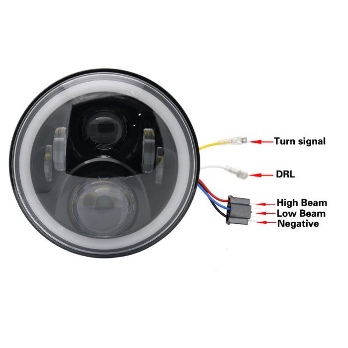 1бр. 7"Инчов кръгъл светодиоден фар за Jeep Wrangler, Land Rover и др.