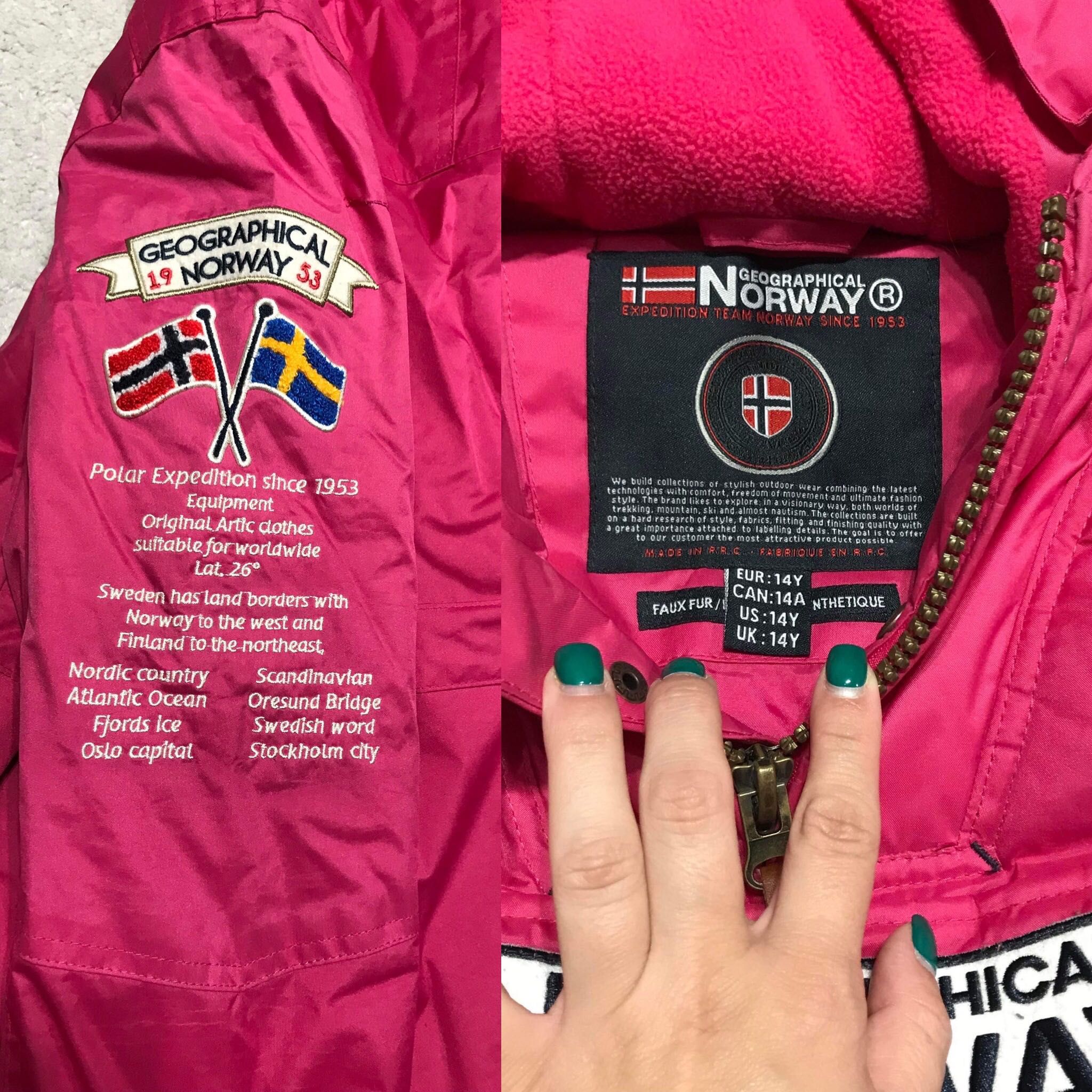 Geaca geographical norway fucsia roz 14 ani geaca fete s jacheta