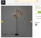 Lampadar ajustabil Art Deco – QAZQA,negru, 153 cm, 2 becuri E14