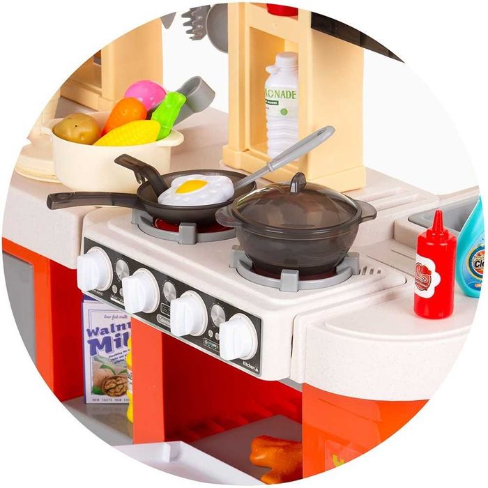 Set jucarie bucatarie 84 cm cu  apa, lumini, sunete si 79 accesorii