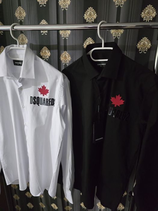 Camasa Dsquared2 alb negru   men