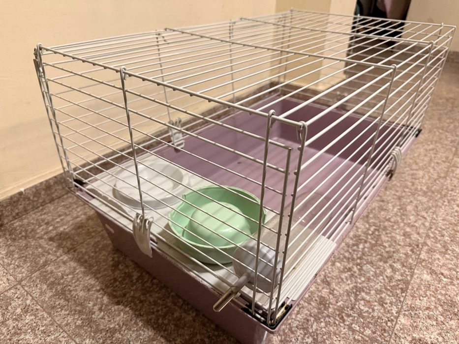 Клетка за зайци и гризачи 80x40см, оборудвана