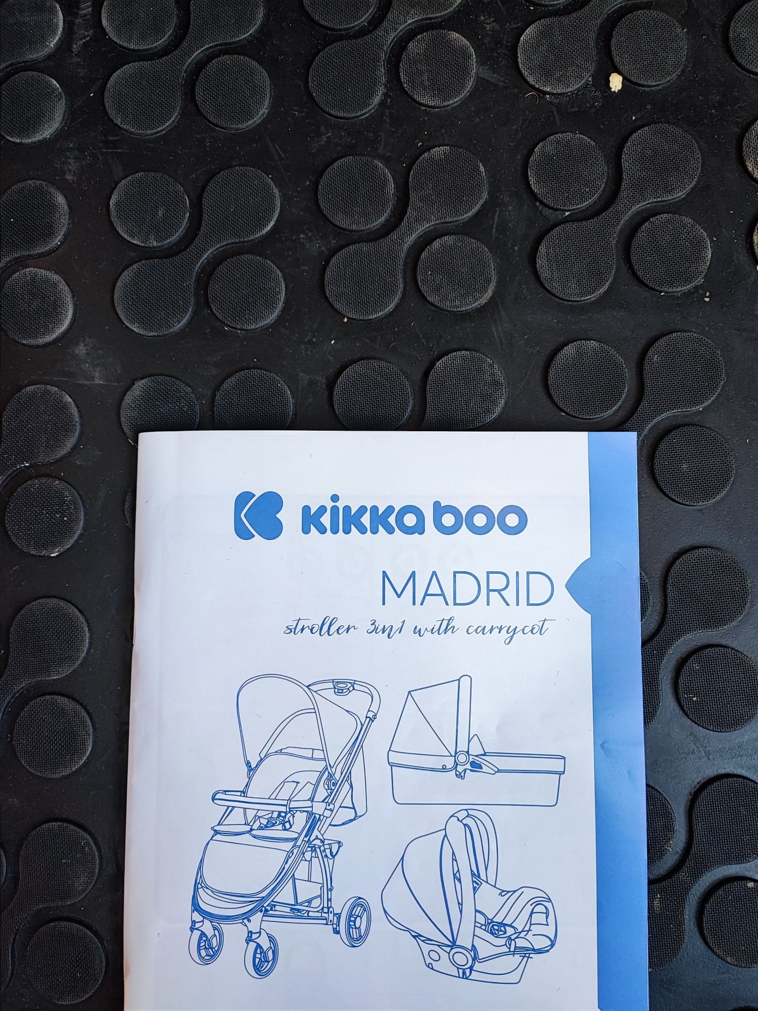 Комбинирана количка 3 в 1 KikkaBoo - Madrid, Dark Grey Melange