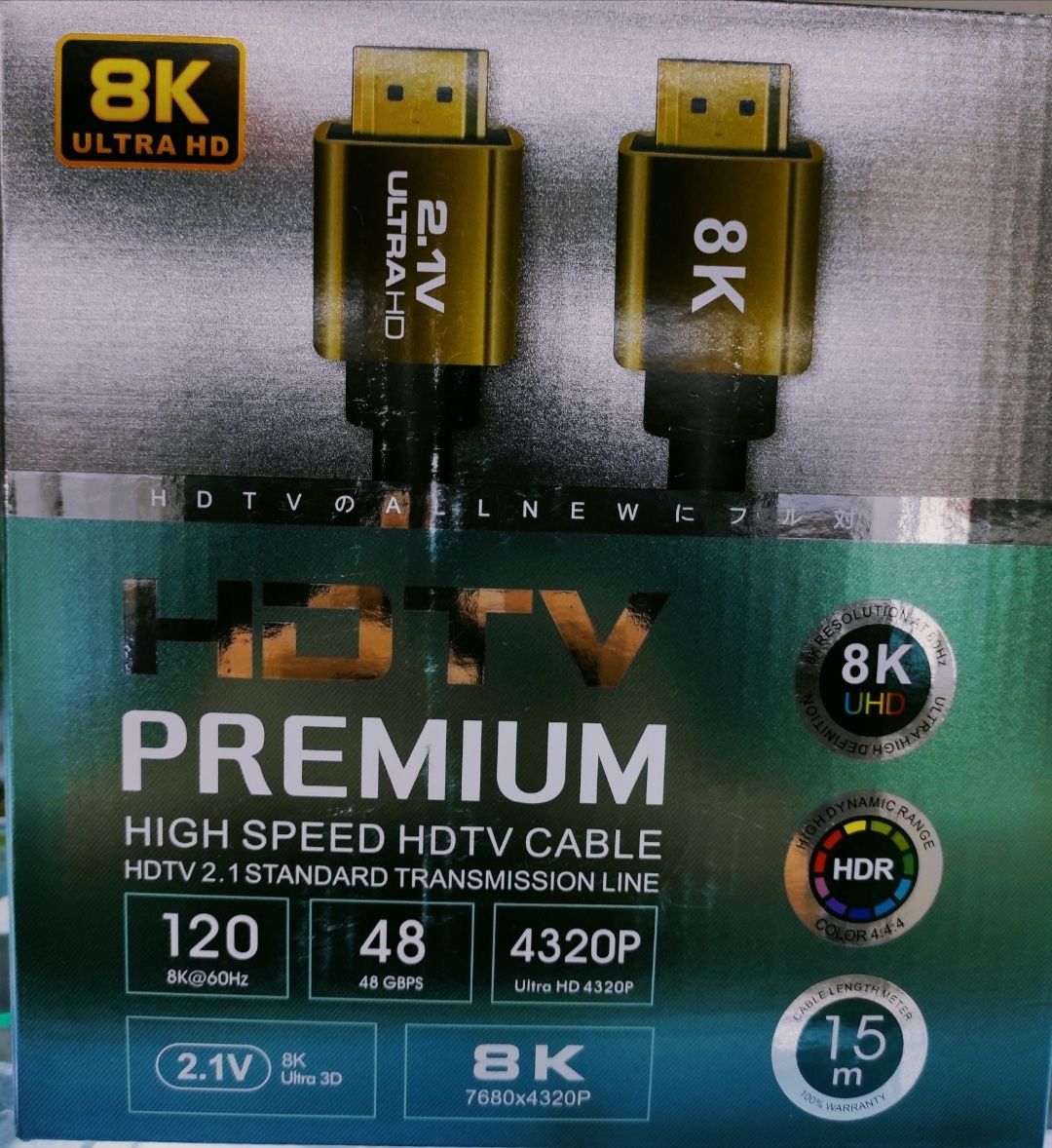 Скидка! Hdmi кабель 2 .1 v / 8 k Hdr/ ARC ( 120 hz ) 15 M