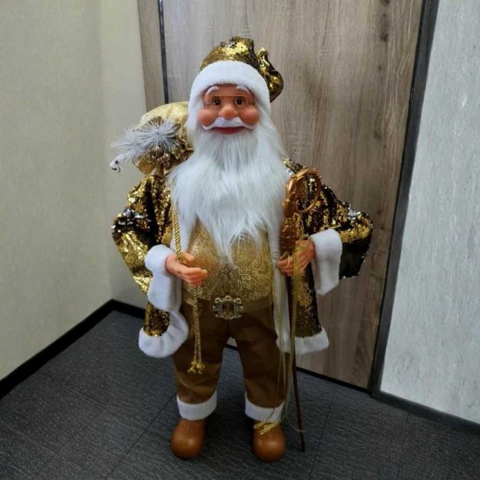 Луксозна коледна фигура Дядо Коледа в златно ( 90 см)