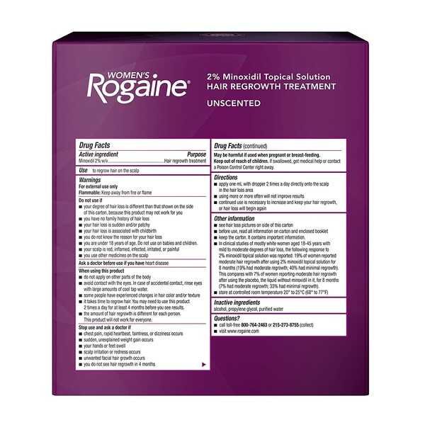 Minoxidil Rogaine 2%, Femei, Tratament 3 Luni  (Pipeta inclusa)