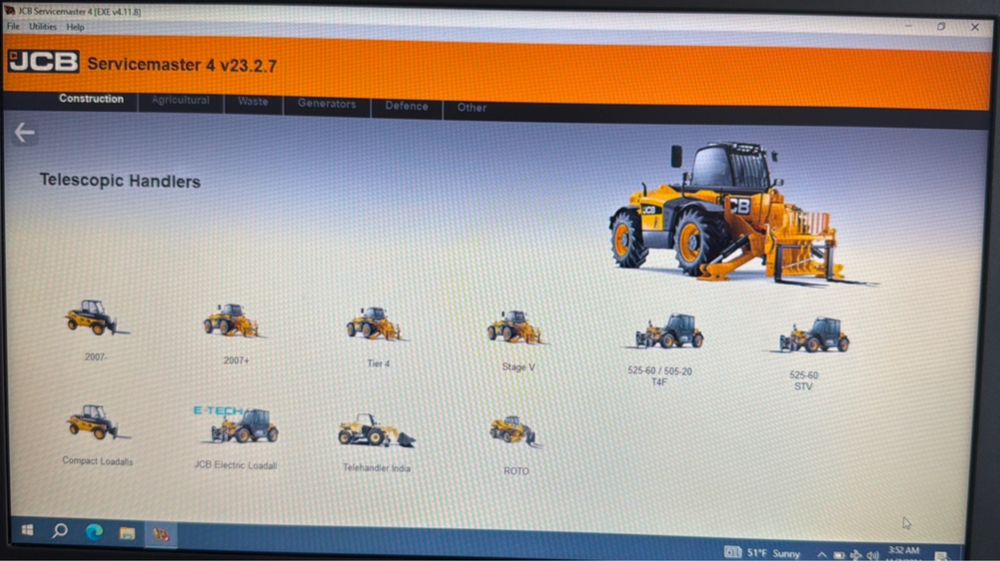 Tester/Diagnoza JCB Original V23.2.7 in limba Engleza din 03.2023