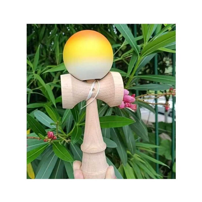 Kendama profesionala lemn fag 18 cm vopsea mata design Orange Gradient