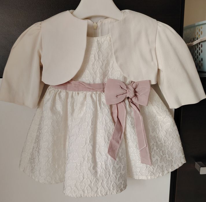 Rochiță alba cu fonda și bolerou