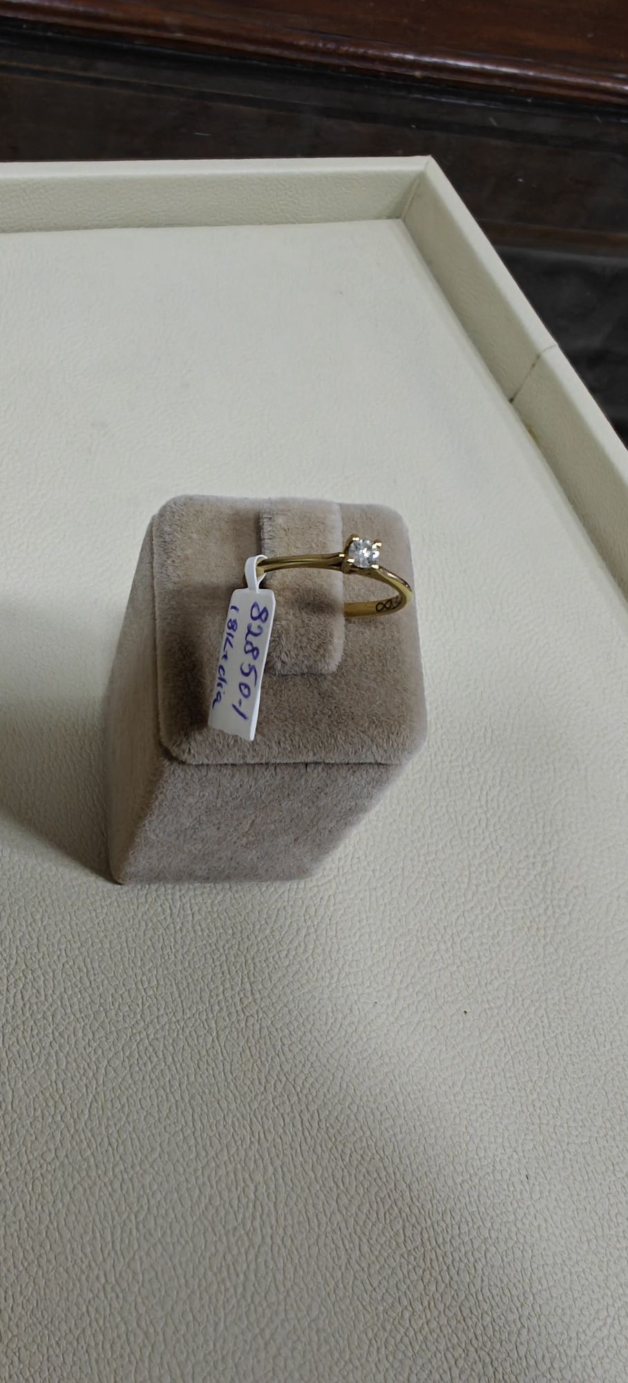 Inel logodna aur 18k 1.86gr diamant natural 0.13ct (r)