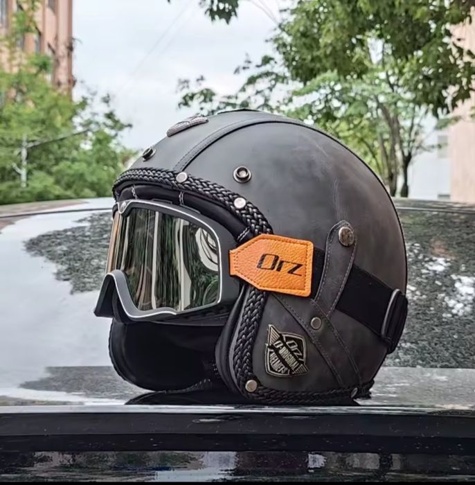 Casca open face cu ochelari  moto scuter atv