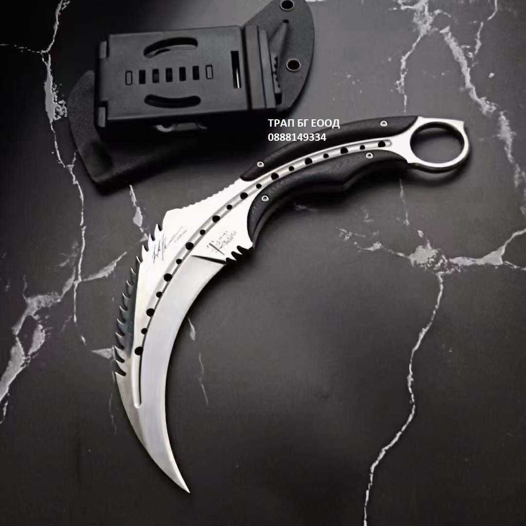 Тактически нож Karambit Карамбит с полимерна кания Тод Бег Full Tang