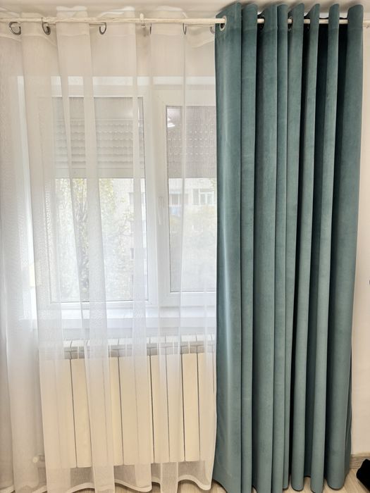 2 x Draperie bleu velur/ catifea 140x230