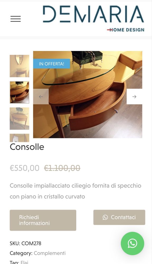 Конзола с огледало Made In Italy