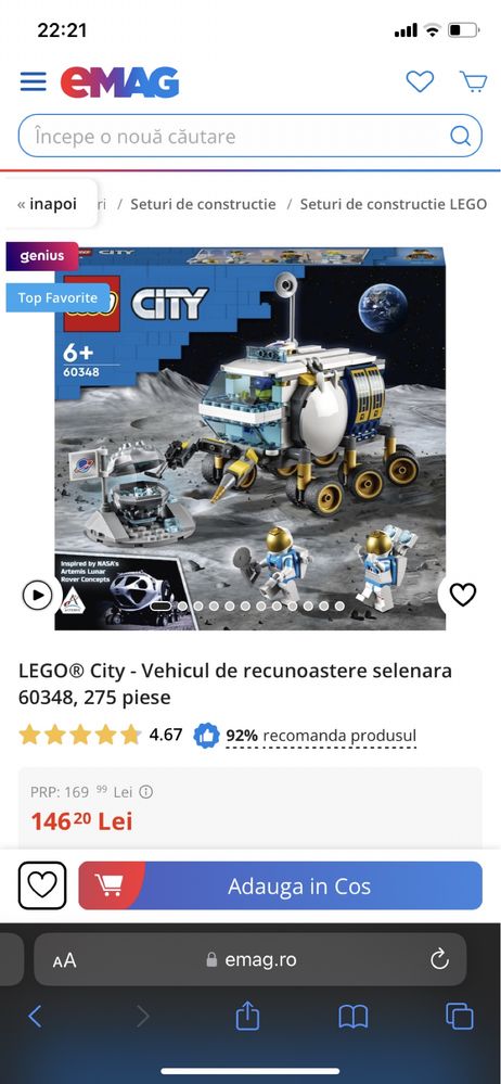 Lego 60348 vehicul de recunoastere selenarA